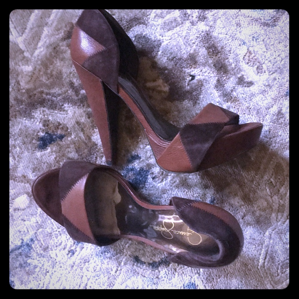 Jessica Simpson leather/suede heels